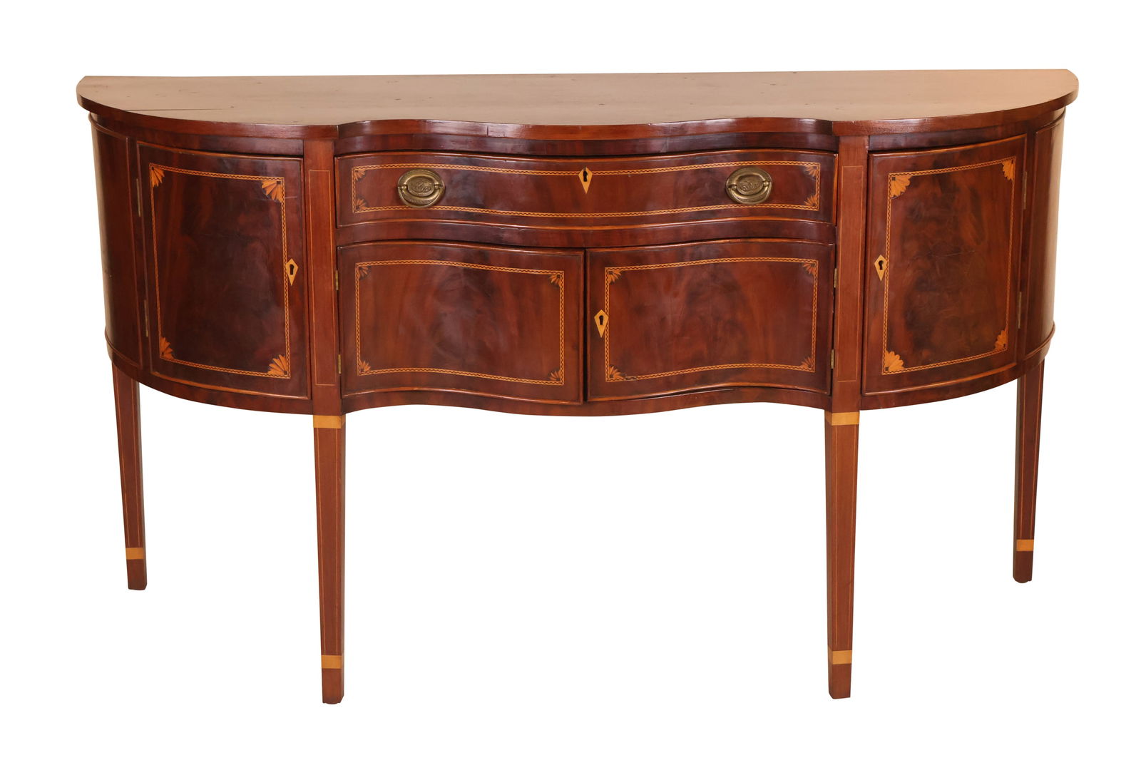 Federal Inlaid Mahogany Serpentine Front Sideboard (1 of 13)