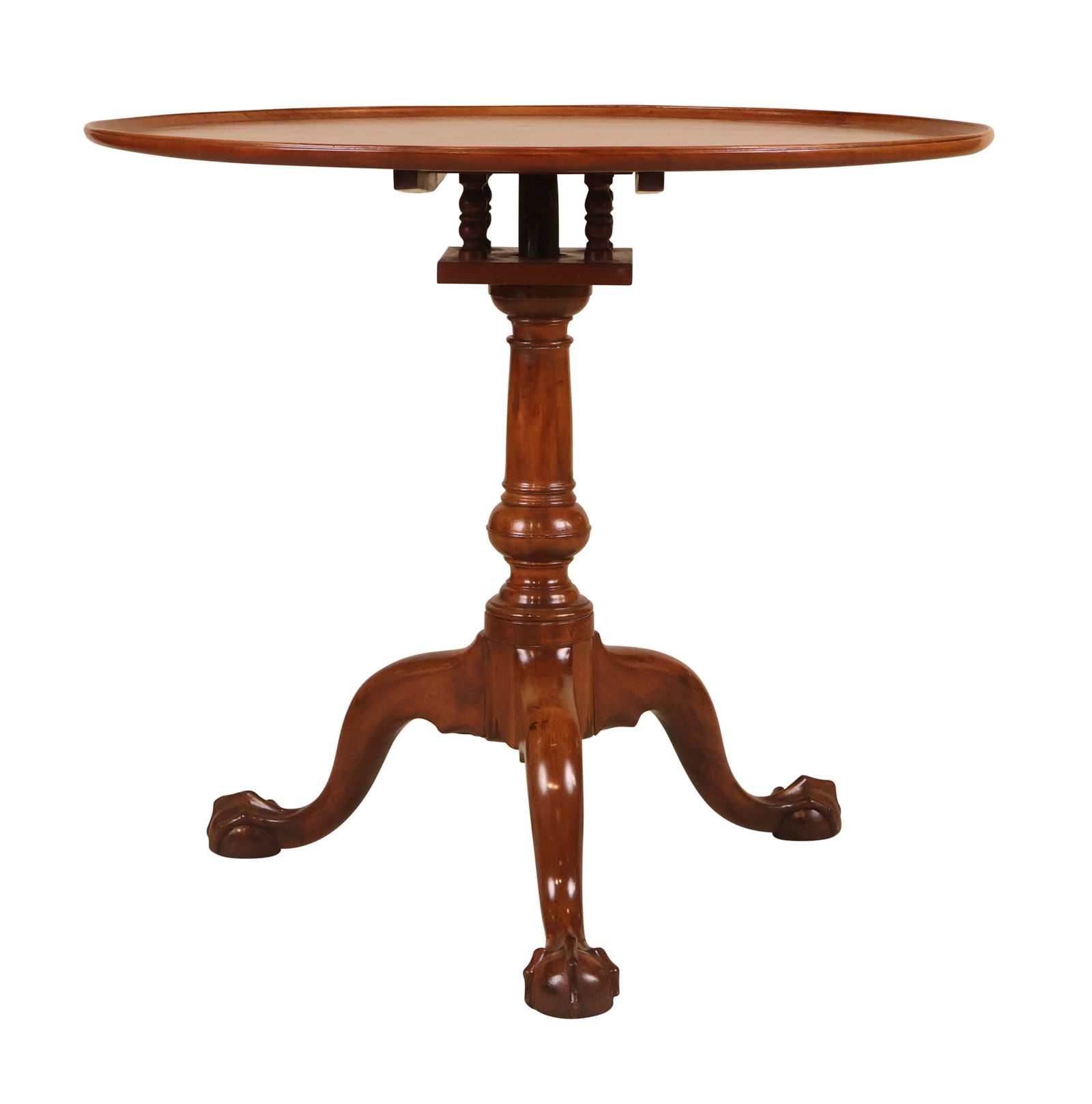 Chippendale Mahogany Dish Top Birdcage Tilt Top Tea Table (1 of 11)