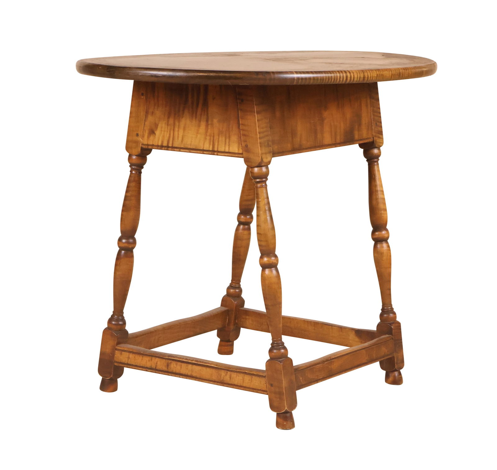 Queen Anne Style Figured Maple Tavern Table (1 of 6)