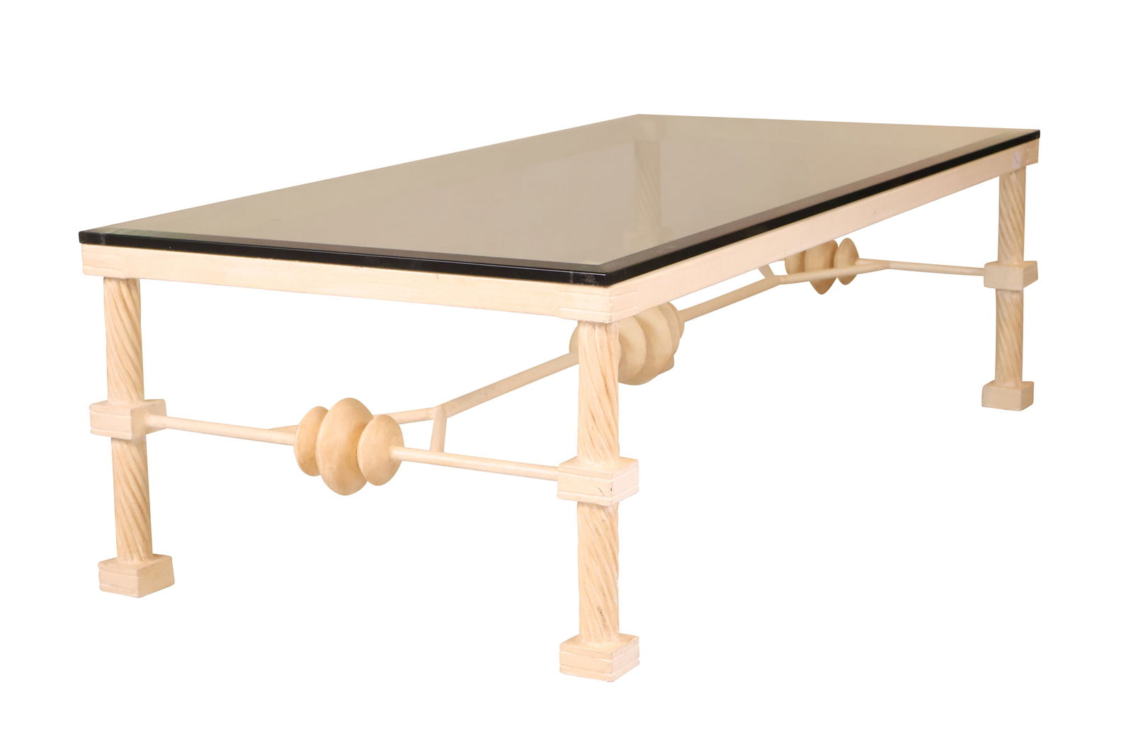 Contemporary Glass and Painted Metal Low Table (1 of 10)