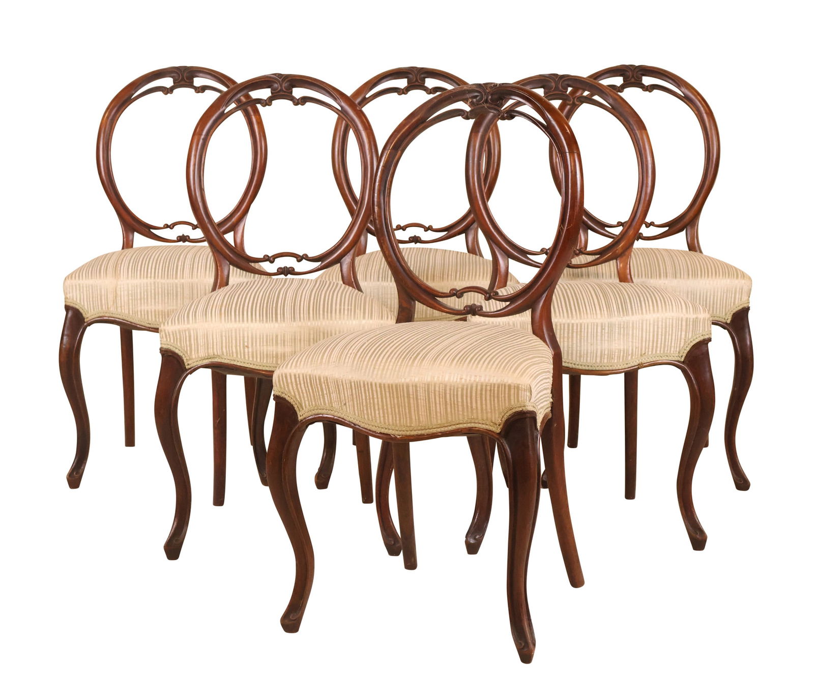 Six Victorian Mahogany Balloon Back Side Chairs (1 of 9)