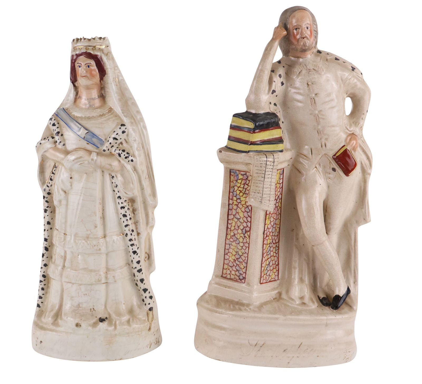 Two Staffordshire Figures, Shakespeare & Queen Victoria (1 of 17)
