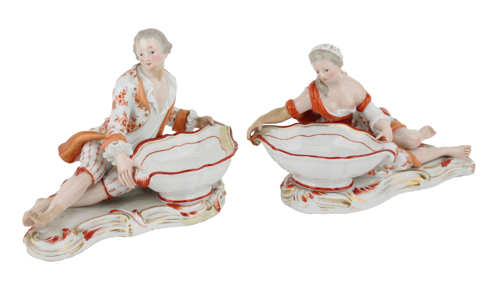 Large Pair of Meissen Porcelain Figural Master Salts (1 of 9)