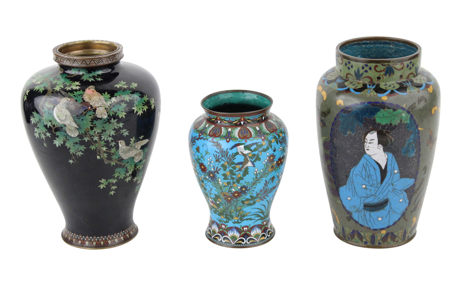 Three Chinese Cloisonne Vases (1 of 11)