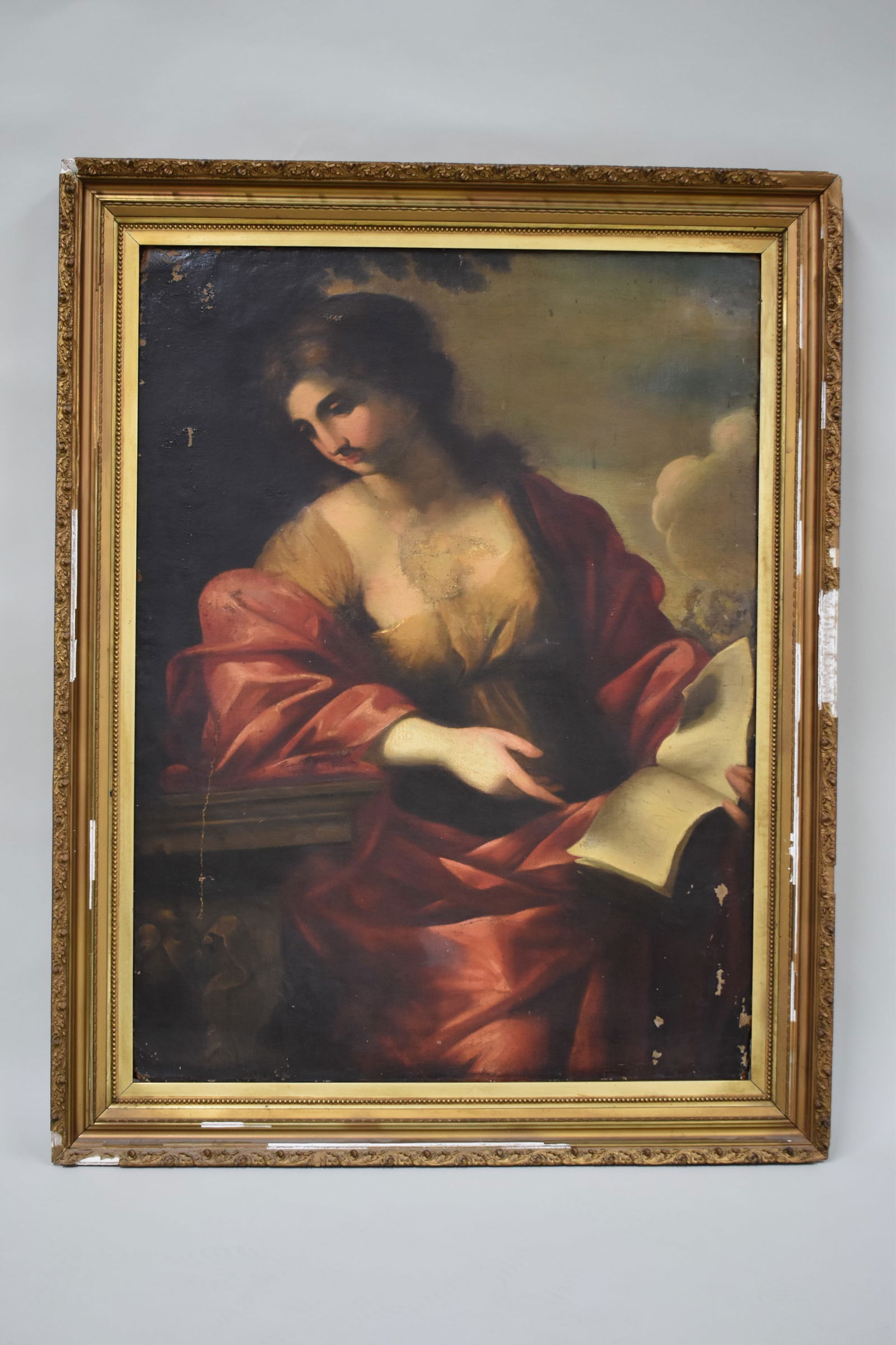 Antique Oil on Canvas Old Masters Style Portrait of Sibyl (1 of 15)