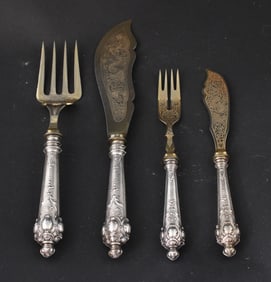 Neoclassical Continental 800 Silver Fish Service