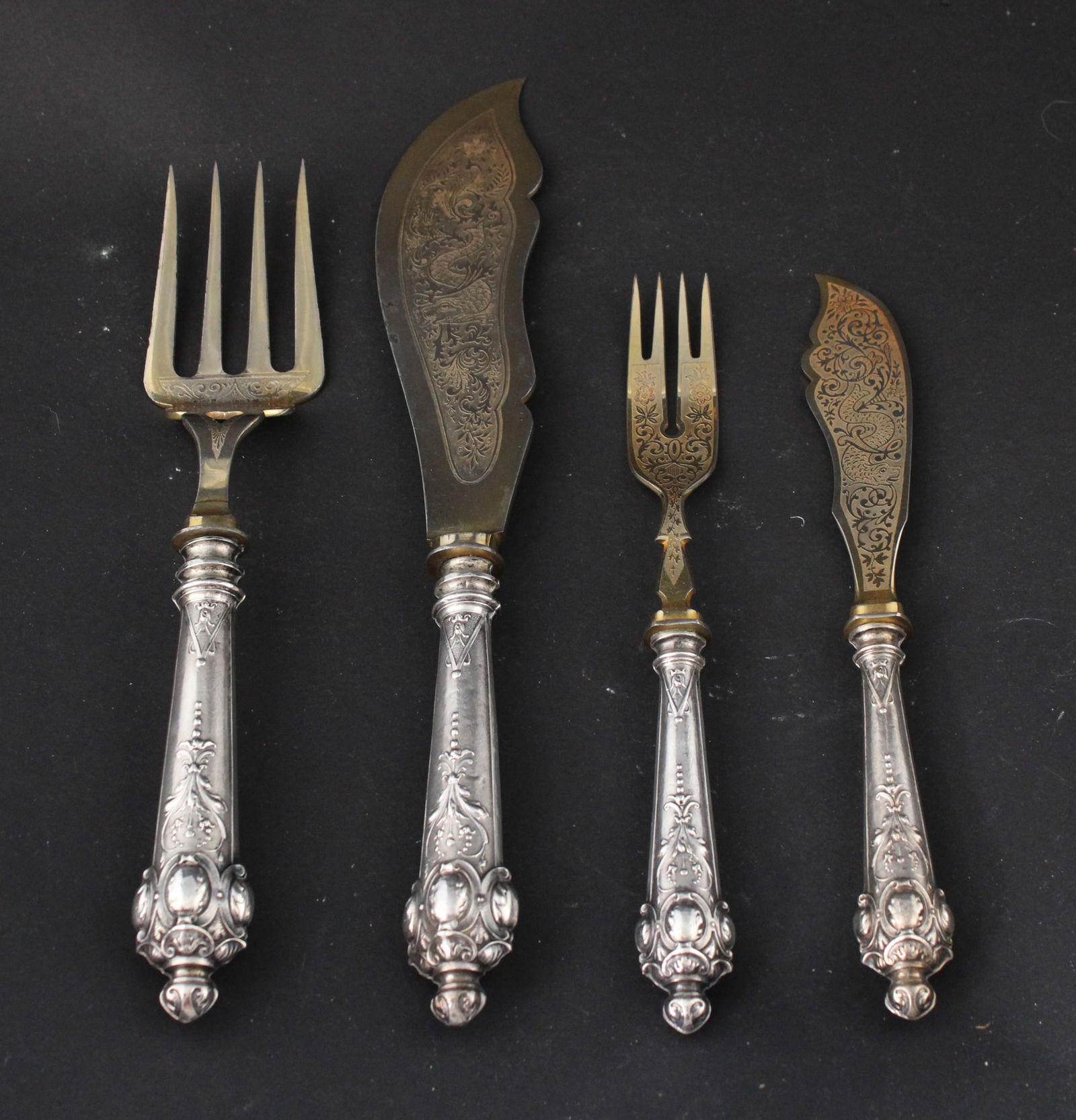 Neoclassical Continental 800 Silver Fish Service (1 of 7)