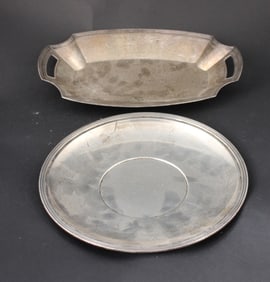 Tiffany Sterling Silver Double Handled Faceted Bread Tray