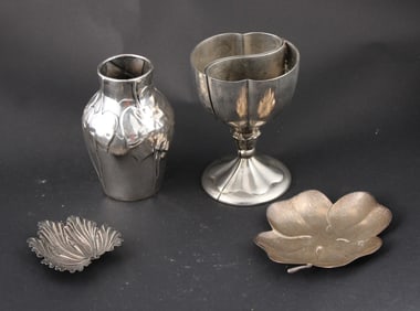 Tiffany Sterling Silver Leaf Decorated Vase