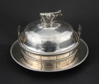 Bailey and Co Covered Silver Butter Dish