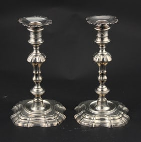 Pair of Georgian Sterling Silver Candlesticks