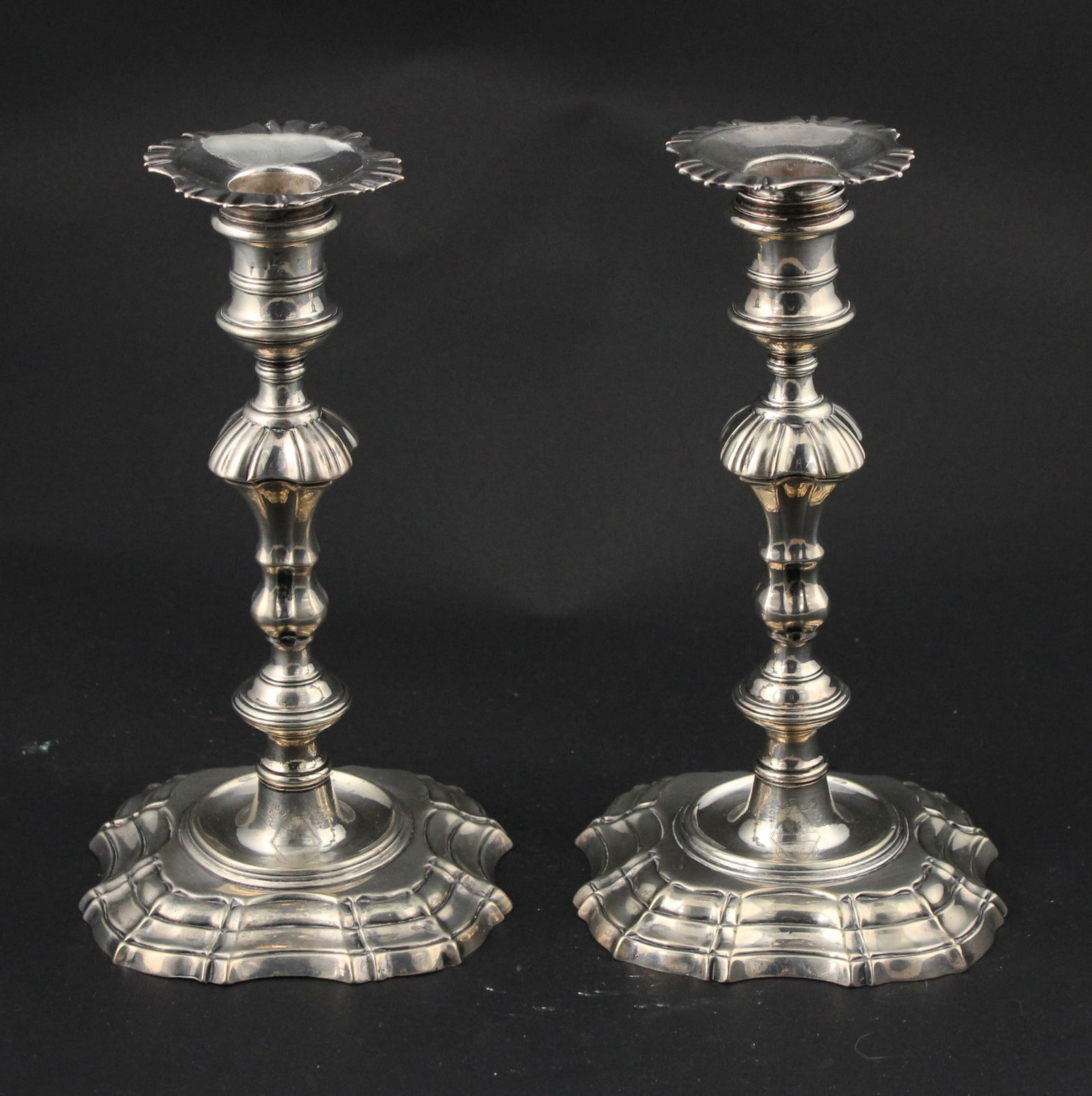 Pair of Georgian Sterling Silver Candlesticks (1 of 12)