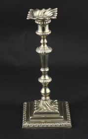 Georgian Swirl-Base Paktong Candlestick