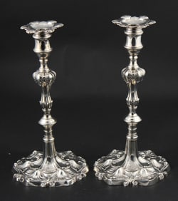 Pair of Georgian Sterling Silver Candlesticks