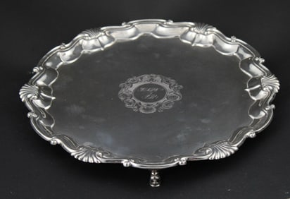 William Peaston 18th C. Sterling Silver Salver