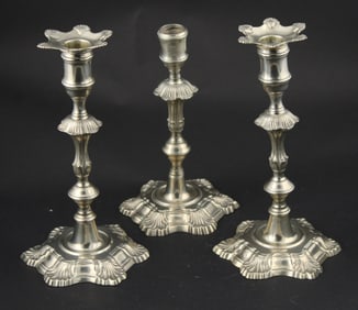 Pair of Queen Anne Paktong Candlesticks