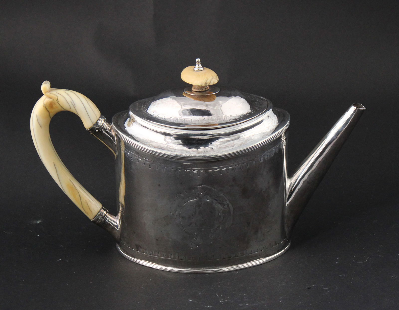 George III Sterling Silver Bateman Oval Teapot (1 of 5)