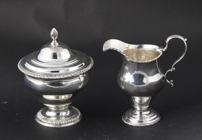 George II Sterling Silver Cream and Similar Sugar
