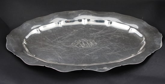 Gorham Oval Sterling Silver Wavy Rim Platter