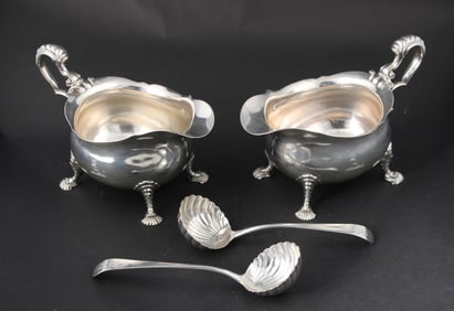 Pair of Paul de Lamerie George III Sterling Silver Sauce Boats
