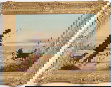 Out Hunting, Oil on Board