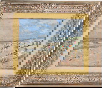 Adrianus Cornelis Van Noort, Dutch 1914-2003, Dutch Beach Scene, Oil on Board