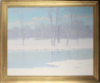 Alfred Jansson, Swedish 1863-1931, The Creek, Oil on Canvas