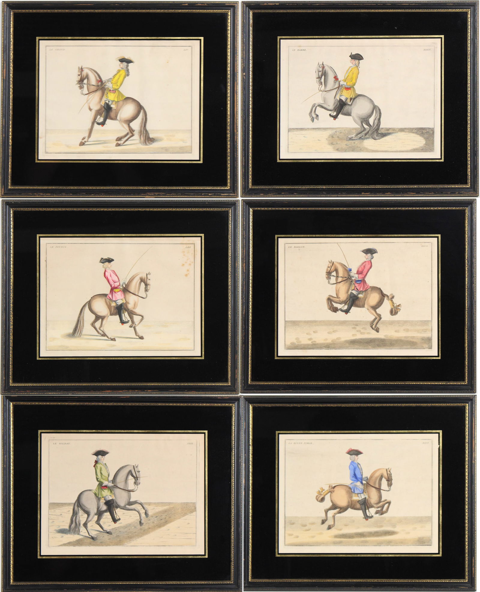 After Friedrich Wilhelm, Six Equestrian Scenes, Hand-colored Engravings (1 of 19)