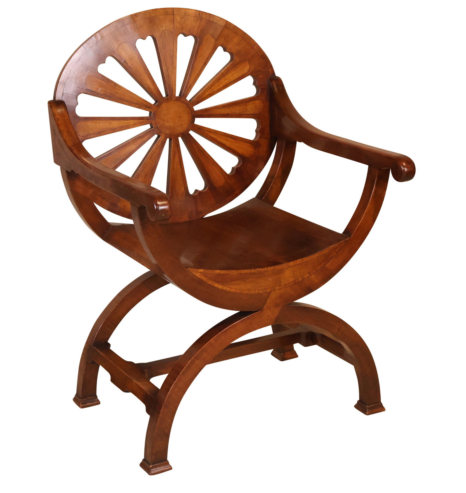 Edward Garrett Mahogany and Satinwood Inlaid Hall Chair: Edward Garrett Mahogany and Satinwood Inlaid Hall Chair Stamped underside. Provenance: Property From The Estate of Barbara Mallory Hathaway 35-3/4"h x 24"w x 22"d