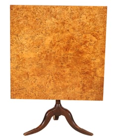 Georgian Walnut and Burlwood Tilt Top Table