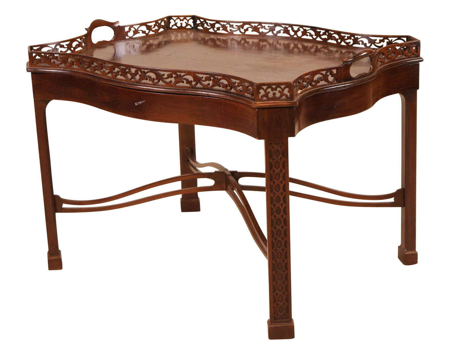 George III Style Mahogany Tray-Top Table (1 of 7)