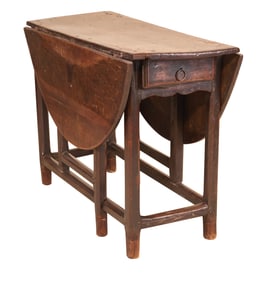 Baroque Style Oak Drop Leaf Center Table
