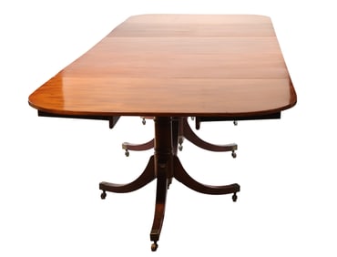 George III Mahogany Five Pedestal Dining Table