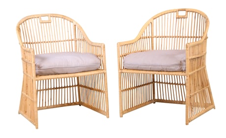 Pair of Rattan Armchairs