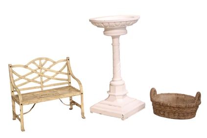 Painted Metal Child's Garden Bench