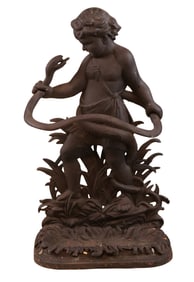 Victorian Cast-Iron "Hercules Strangling the Serpent" Umbrella Stand