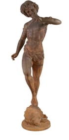 Bronze Figural Fountain of Boy Playing Flute