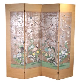 Chinese Wallpaper Four-Panel Screen