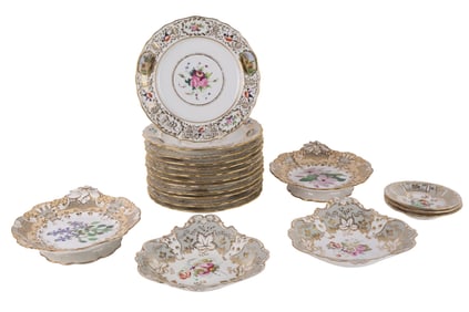 Group of English Porcelain Table Articles