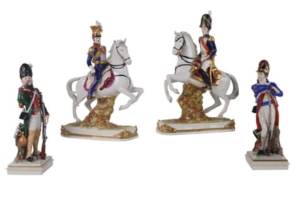 Four German Porcelain Napoleonic Military Figures
