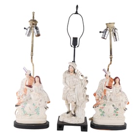 Pair of Staffordshire Pottery Mantel Ornaments