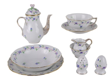 Herend Blue Garland Partial Porcelain Tea Service