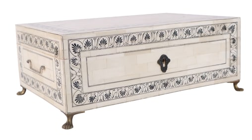 Anglo Indian Style Bone Mounted Jewelry Box