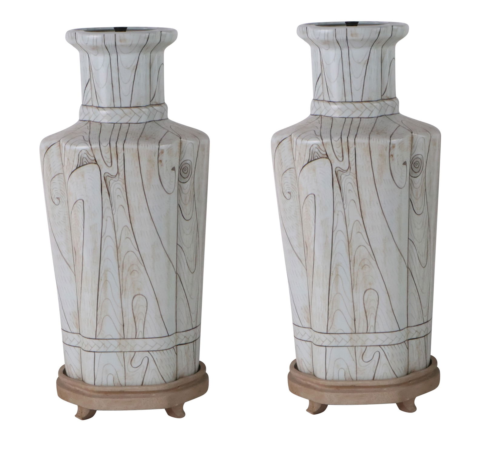 Pair of Vintage Ceramic Swirl Pattern Table Lamps (1 of 15)