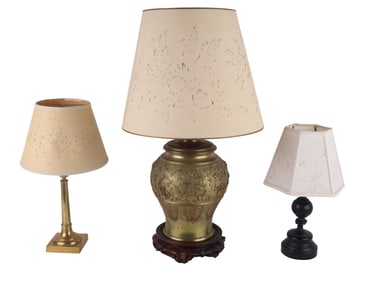 Brass Baluster-Form Vase Fitted as a Lamp