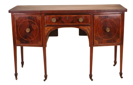George III Inlaid Mahogany Bowfront Sideboard