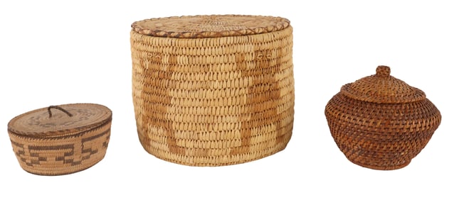 Three Covered Baskets