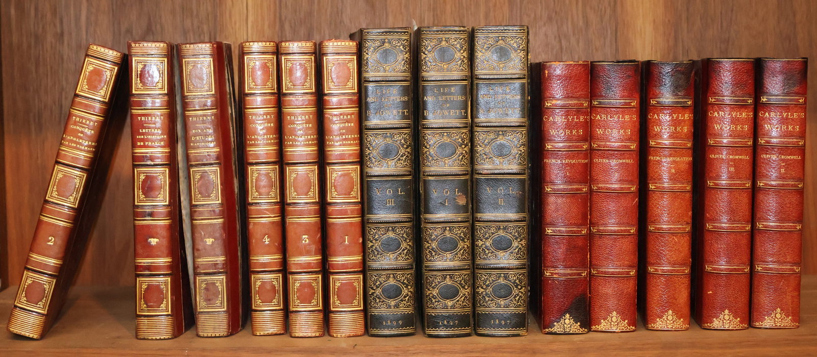 Three Volumes of "Life and Letters of B. Jowett": Three Volumes of "Life and Letters of B. Jowett"John Murray, Albemarle St., 1897. Together with and five volumes of The works of Thomas Carlyle and six volumes by Thierry. 14 piecesNo guaran