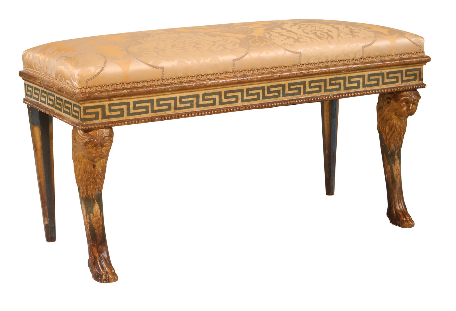 Neoclassical Parcel-Gilt and Paint-Decorated Bench (1 of 9)