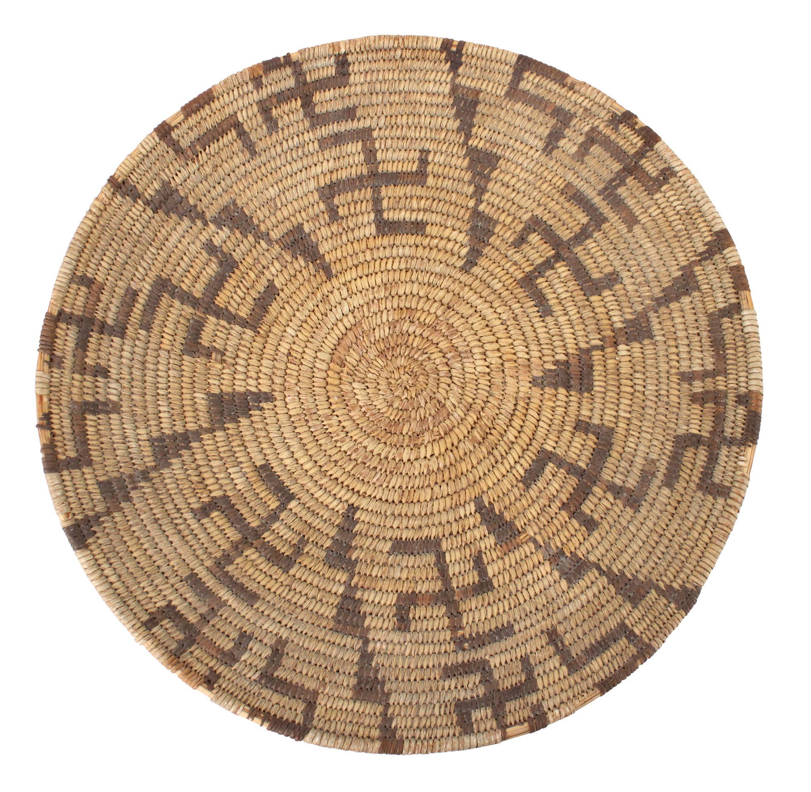Native American Pima Twisted Log Tray: Pima Twisted Log Tray C.1900